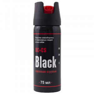 Перцовый (газовый) баллончик «Black» 75 мл, аэрозольно-струйный, ОC+CS Перцовый (газовый) баллончик «Black» 75 мл, аэрозольно-струйный, ОC+CS