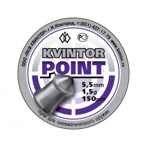 Пули Kvintor Point 5,5 мм, 1,5 грамм, 150 штук Пули Kvintor Point 5,5 мм, 1,5 грамм, 150 штук