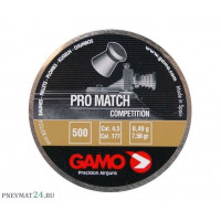 Пули Gamo Pro Match 4,5 мм, 0,49 грамм, 500 штук Пули Gamo Pro Match 4,5 мм, 0,49 грамм, 500 штук