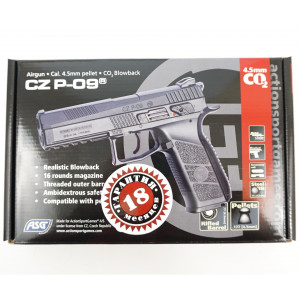 Пневматический пистолет ASG CZ P-09 Duty blowback (пулевой)
